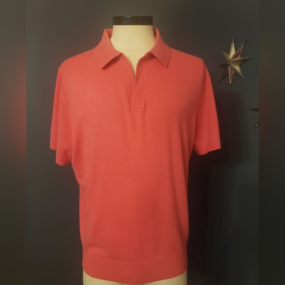 J.Crew BG933 Cashmere Men's Pink Polo Shirt Sweater - Picture 3 of 9